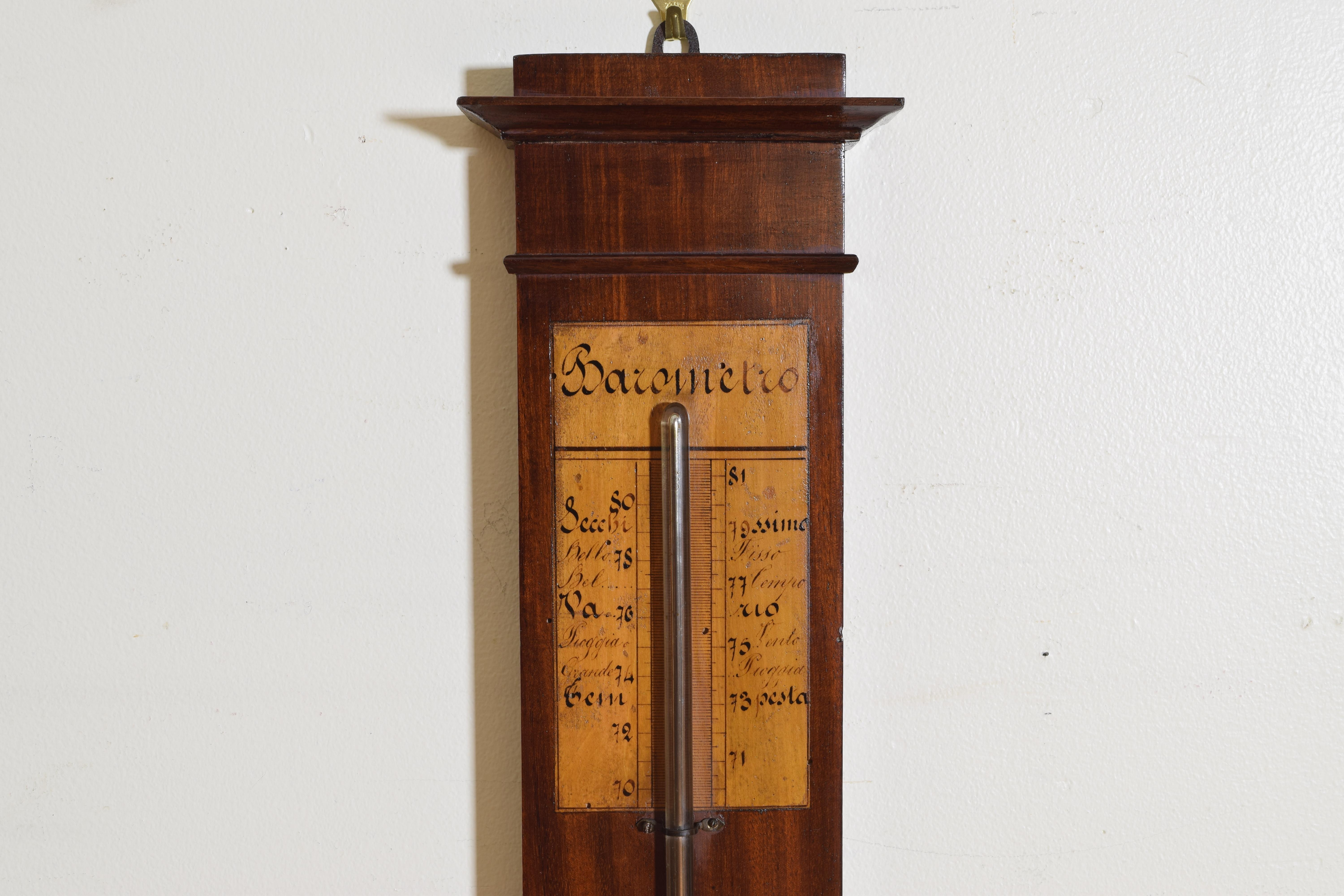 Italian Neoclassic Style Mahogany Barometer, Late 19th Century In Good Condition In Atlanta, GA