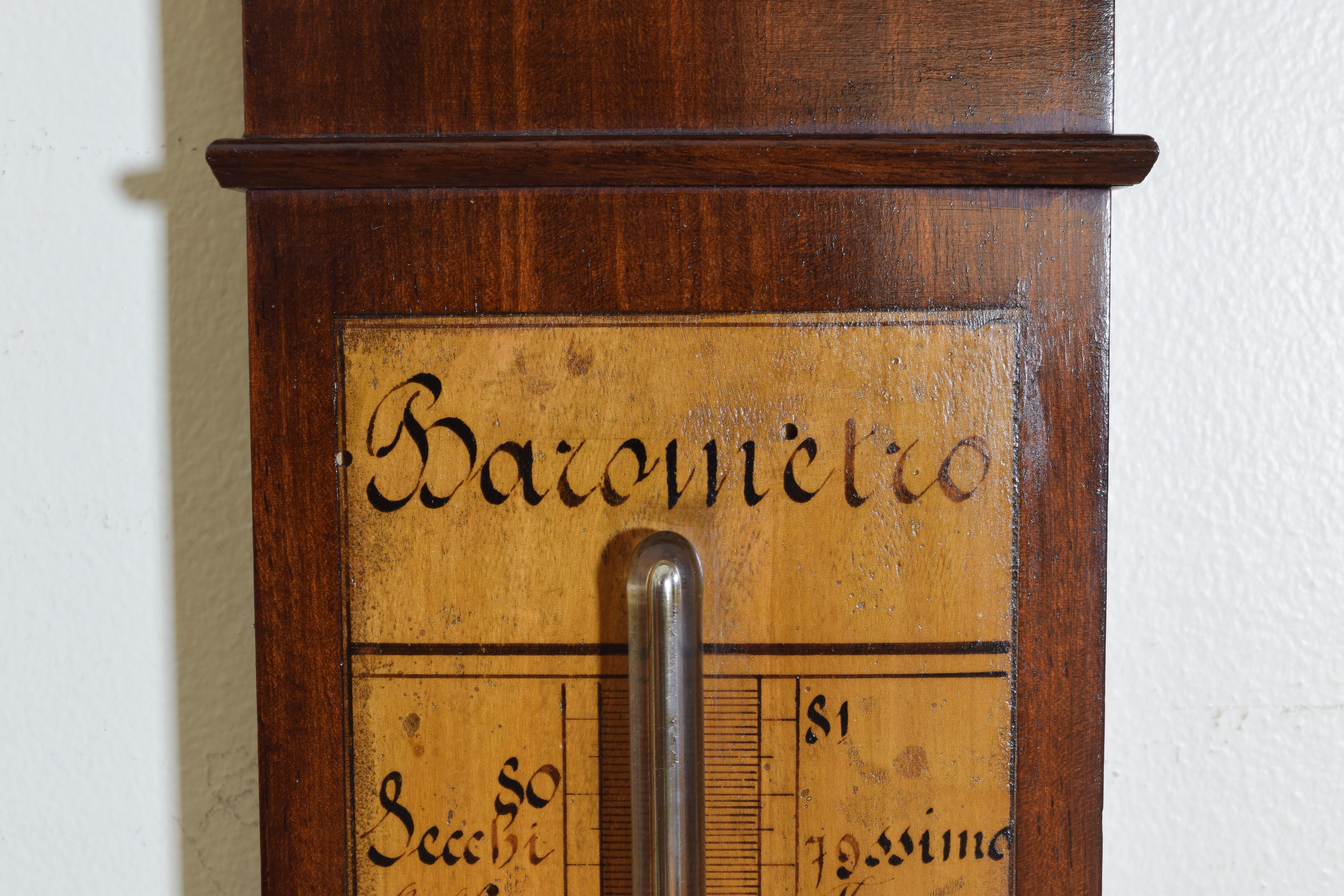 Italian Neoclassic Style Mahogany Barometer, Late 19th Century 1