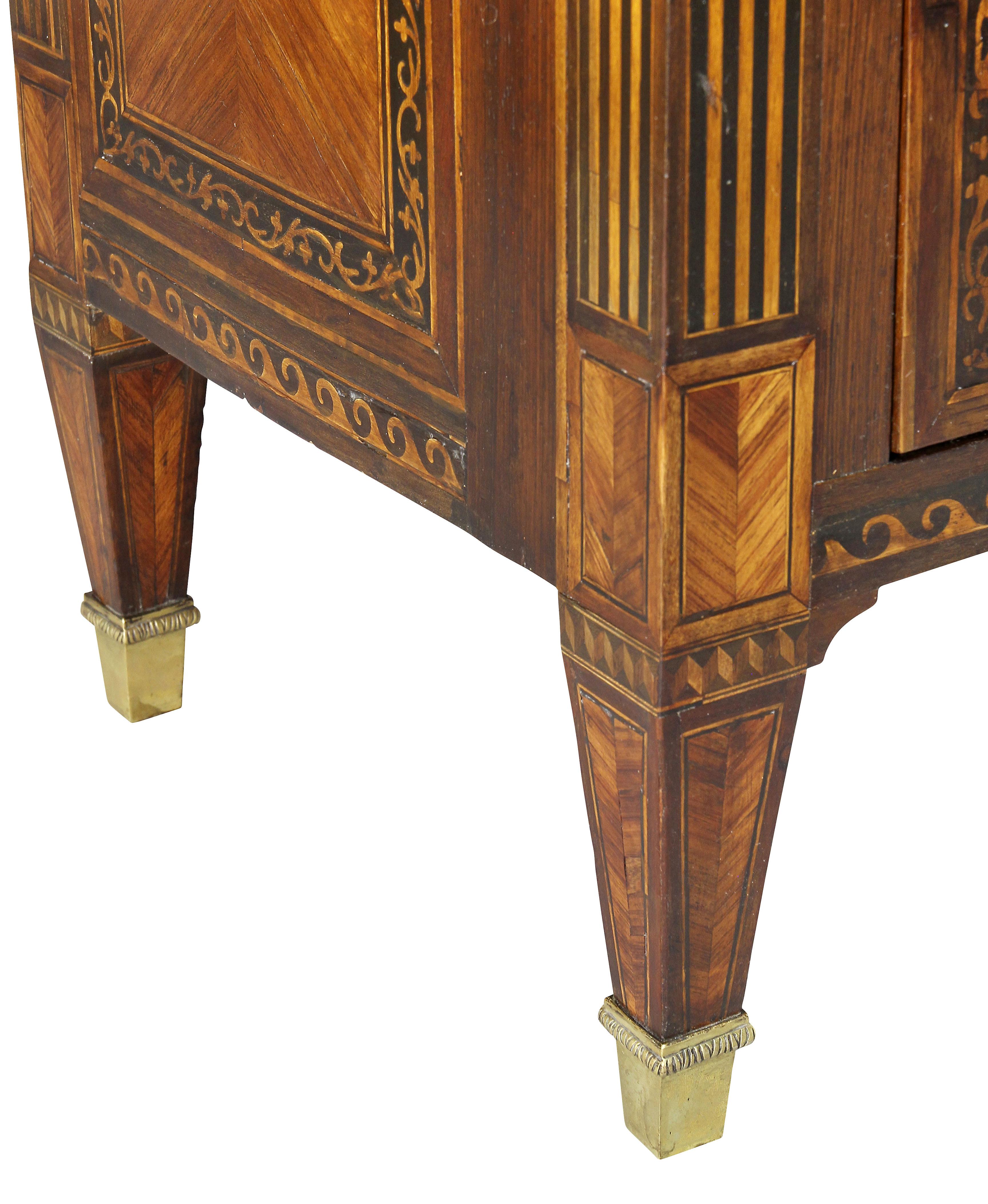 Italian Neoclassic Style Marquetry Cabinet For Sale 6