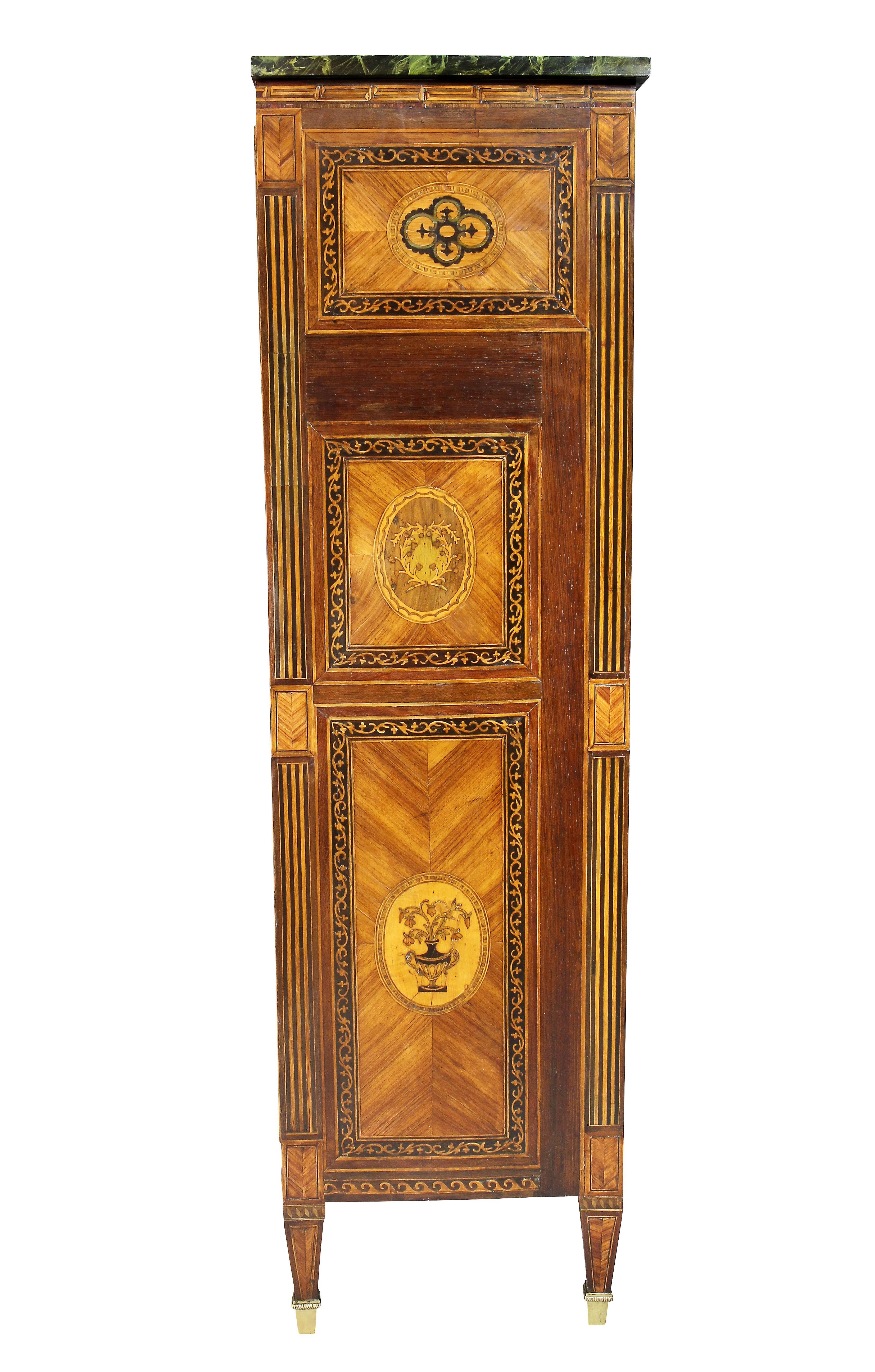Italian Neoclassic Style Marquetry Cabinet For Sale 7