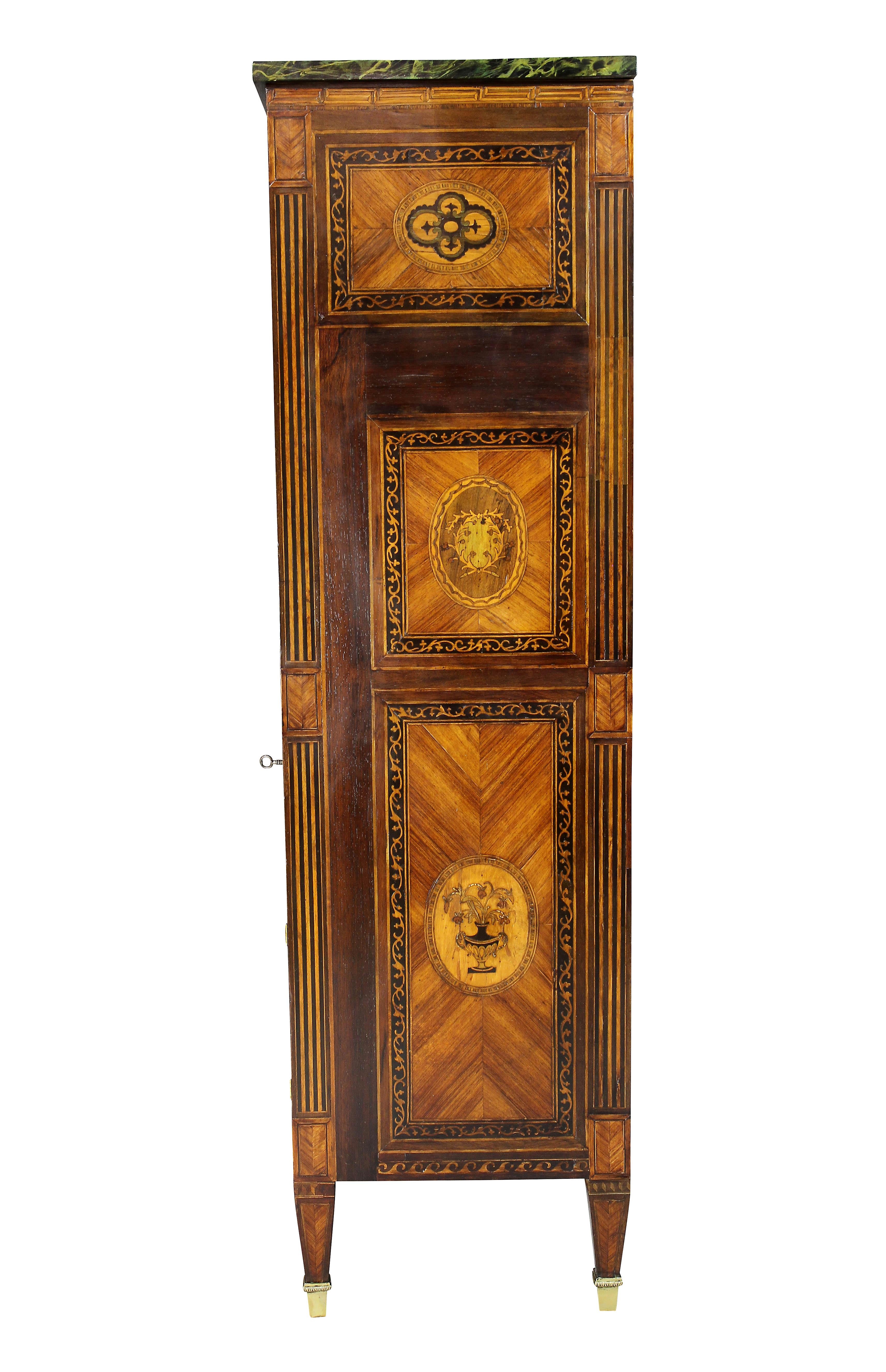 Italian Neoclassic Style Marquetry Cabinet For Sale 9