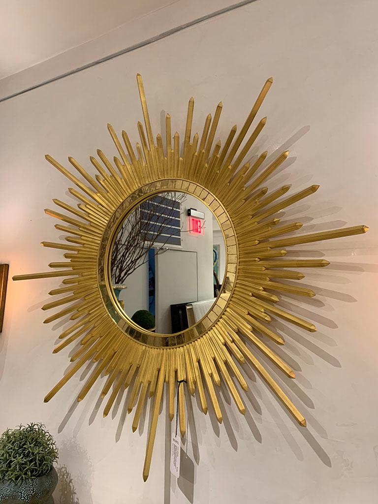 North American Italian Neoclassic Style 'Modern' Giltwood Sunburst Round Mirrors