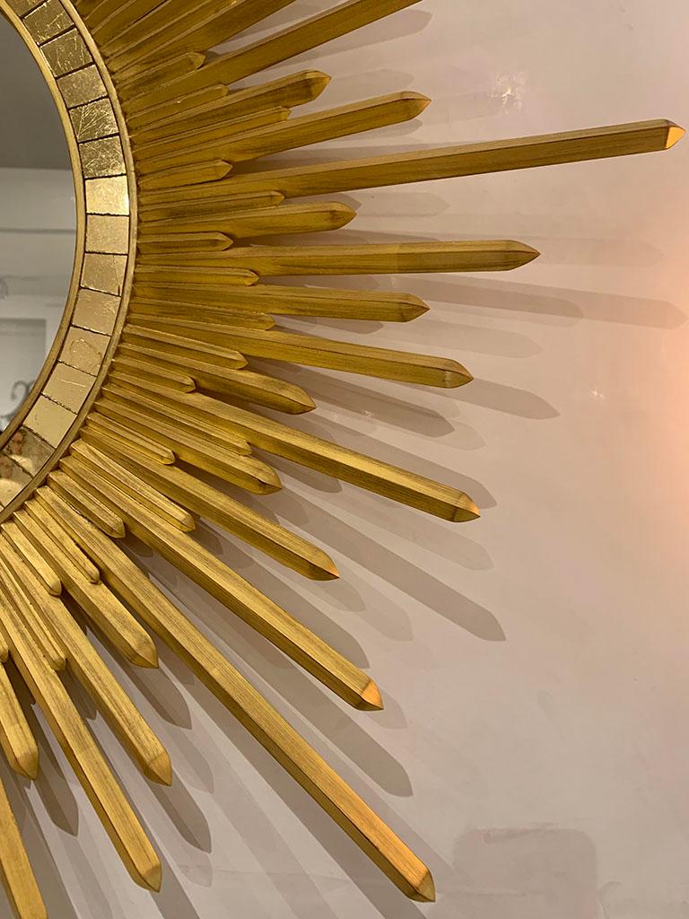 Contemporary Italian Neoclassic Style 'Modern' Giltwood Sunburst Round Mirrors