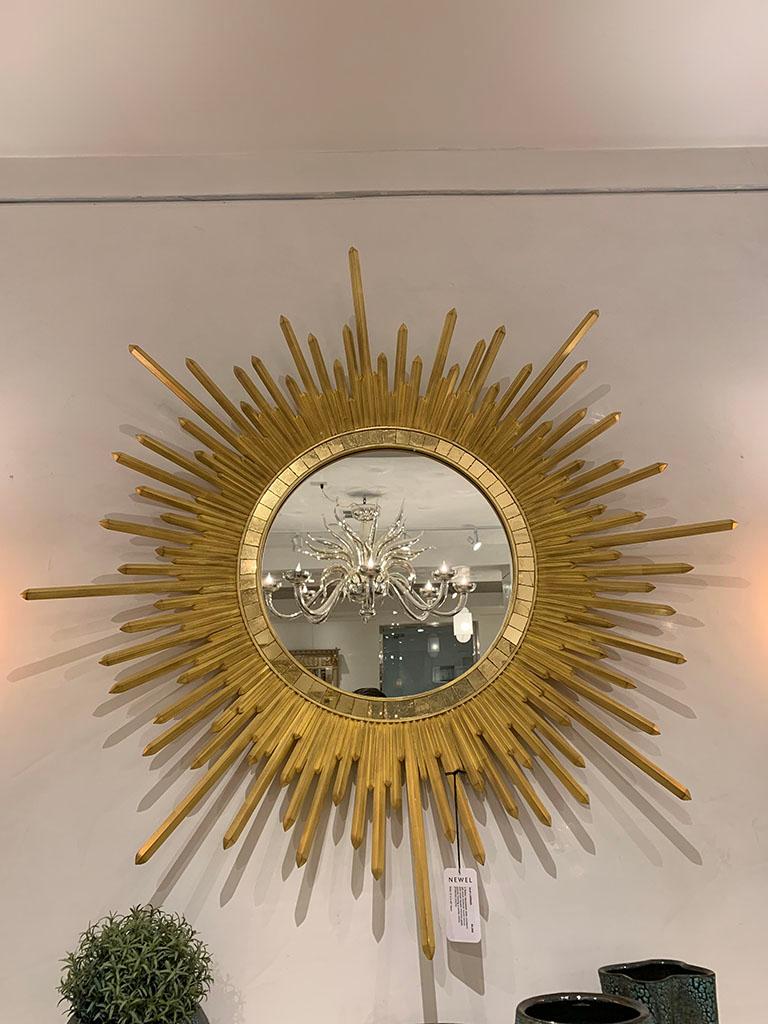 Neoclassical Italian Neoclassic Style 'Modern' Giltwood Sunburst Round Mirrors