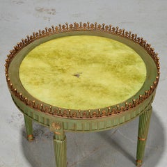 Italian Neoclassic Style Painted and Gilt Occasional Table with Marble Surface