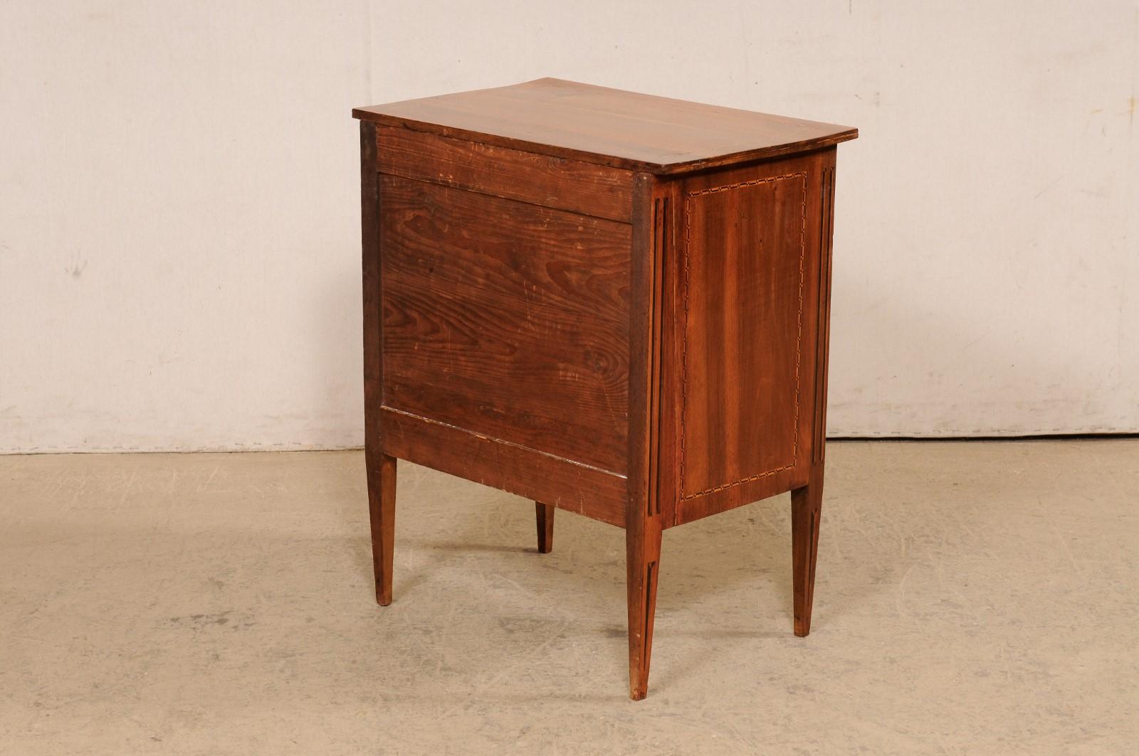 20th Century Italian Neoclassic-Style Raised Side Chest, Adorn w/Delicate Inlay Accents For Sale