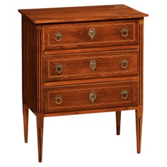 Vintage Italian Neoclassic-Style Raised Side Chest, Adorn w/Delicate Inlay Accents