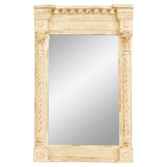 Italian Neoclassic Style White and Gold Painted Wall Mirror