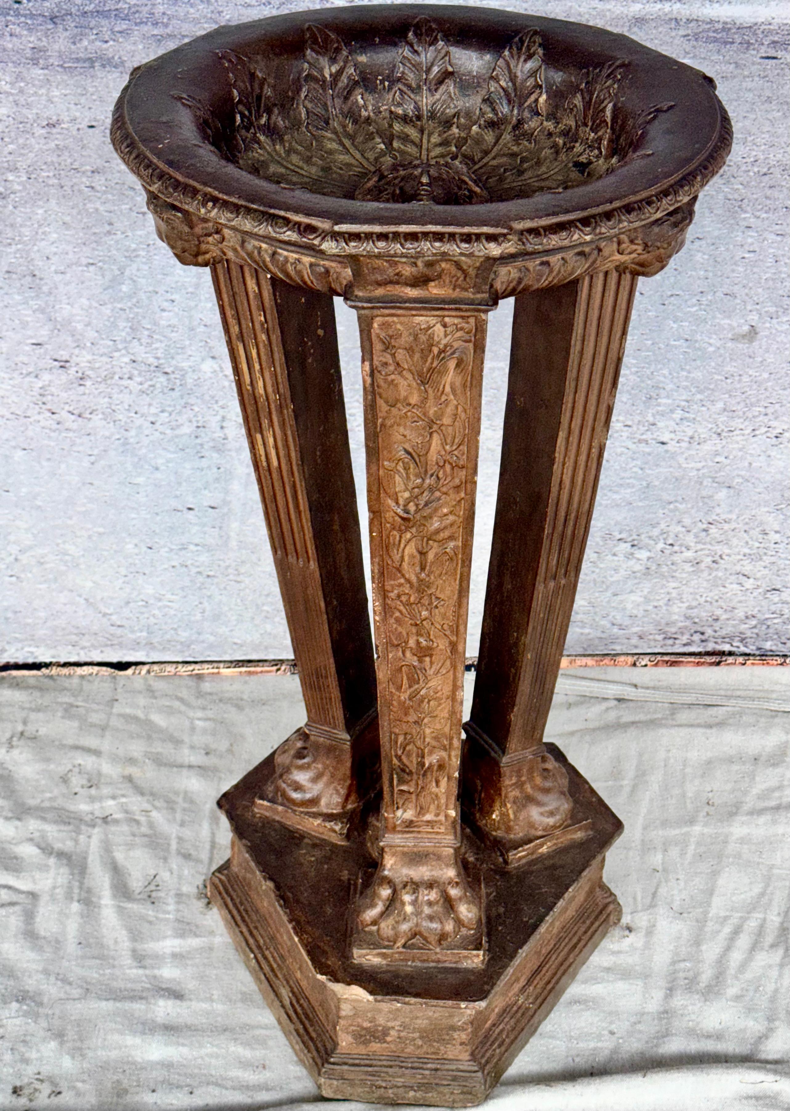 Italian Neoclassic Terracotta Athenienne Stand - Planter For Sale 4