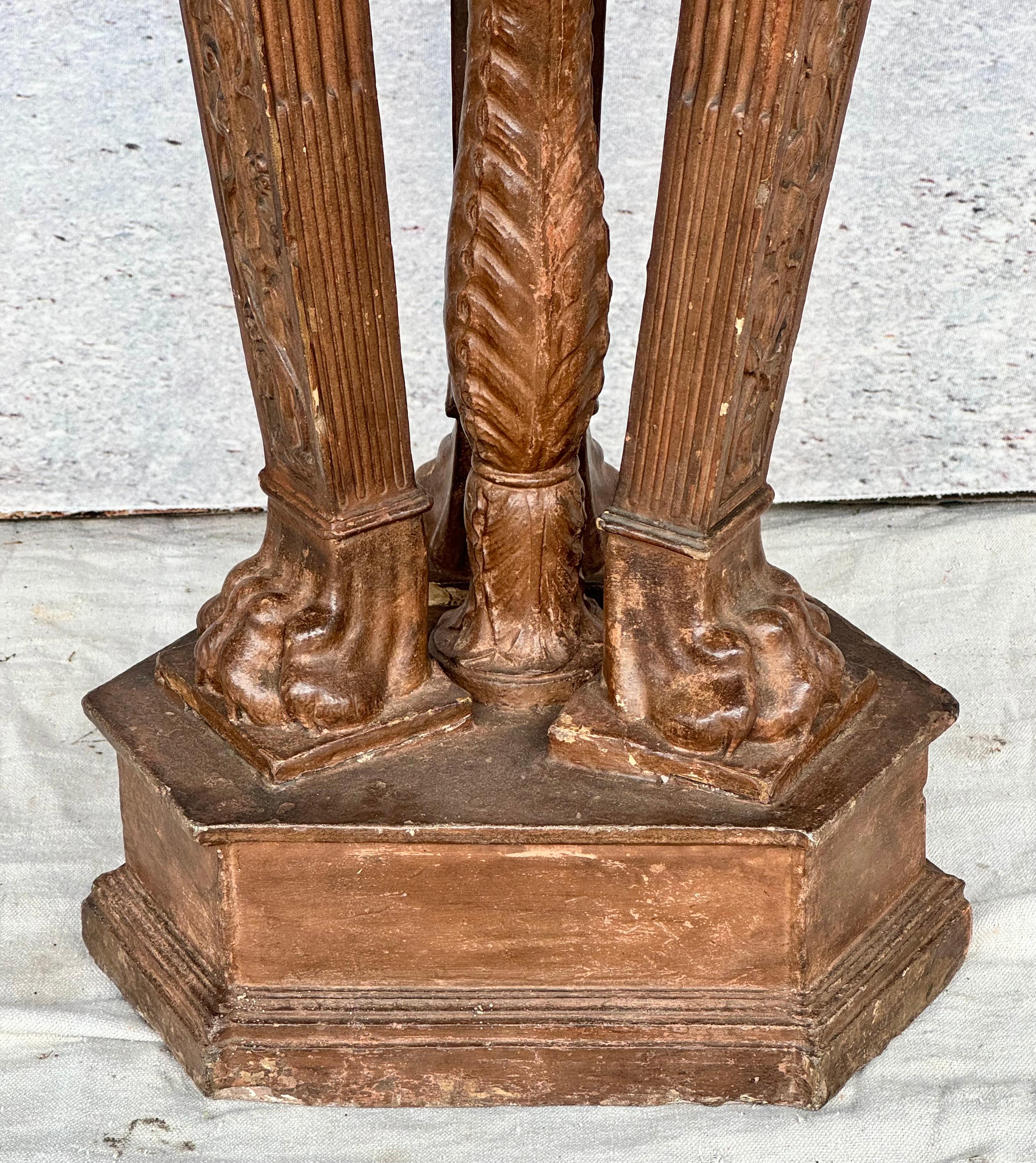 French Italian Neoclassic Terracotta Athenienne Stand - Planter For Sale
