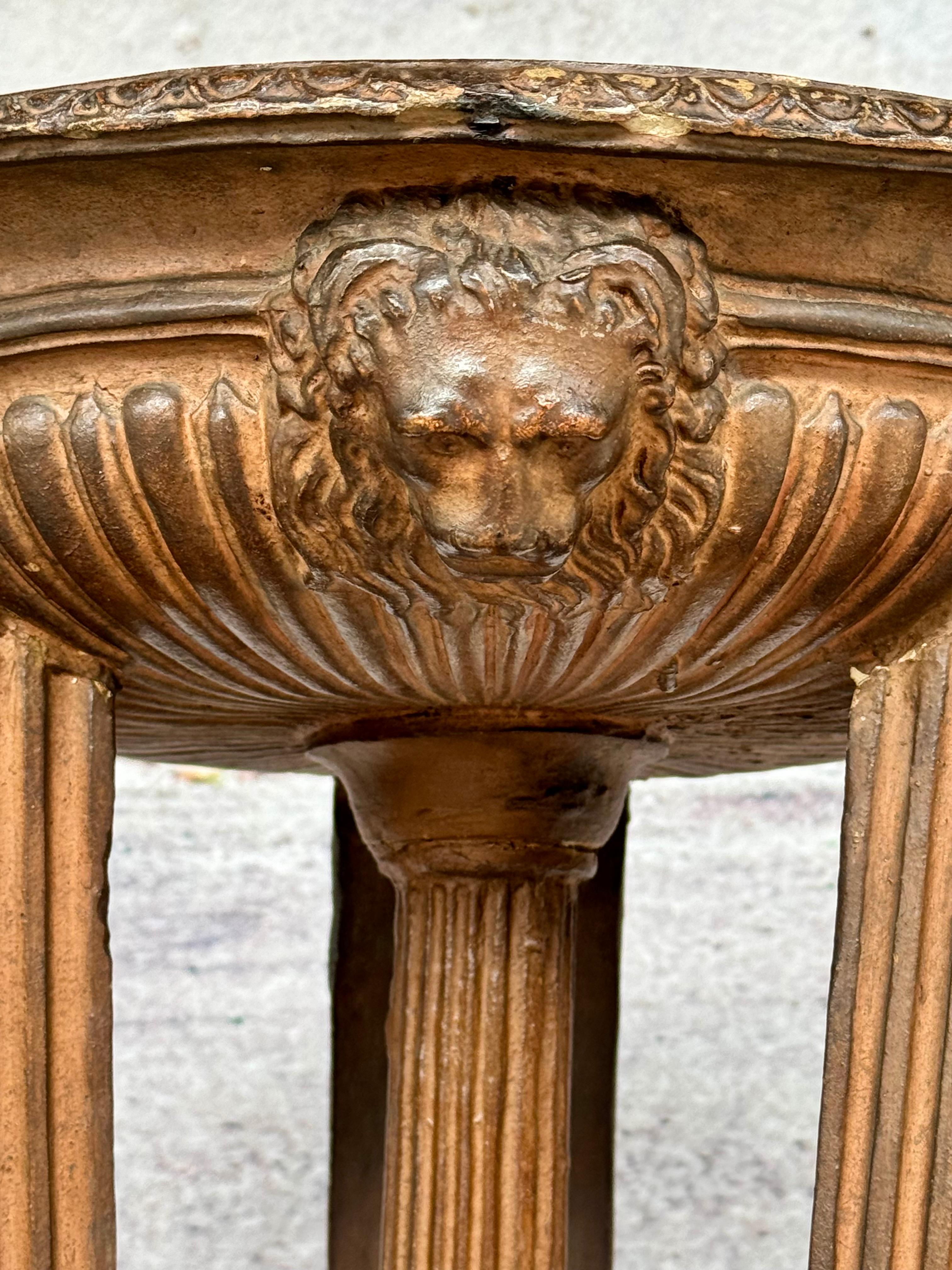Italian Neoclassic Terracotta Athenienne Stand - Planter In Good Condition For Sale In Bradenton, FL