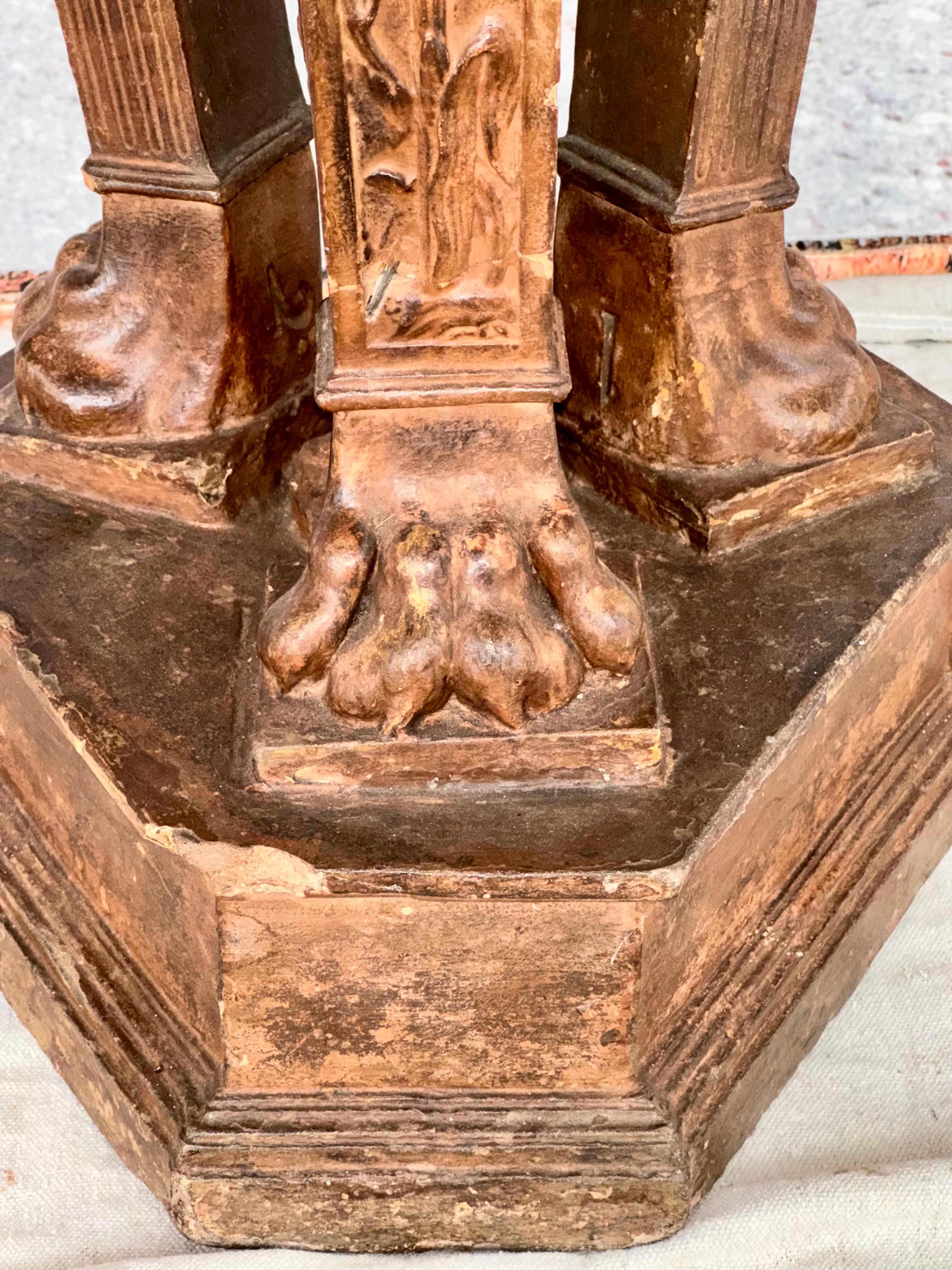 Italian Neoclassic Terracotta Athenienne Stand - Planter For Sale 2