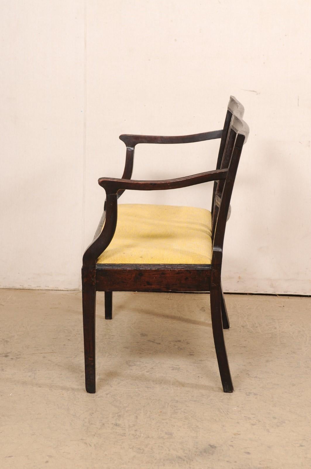 Italian Neoclassic Two-Seat Chair Settee, Late 18th C. For Sale 4