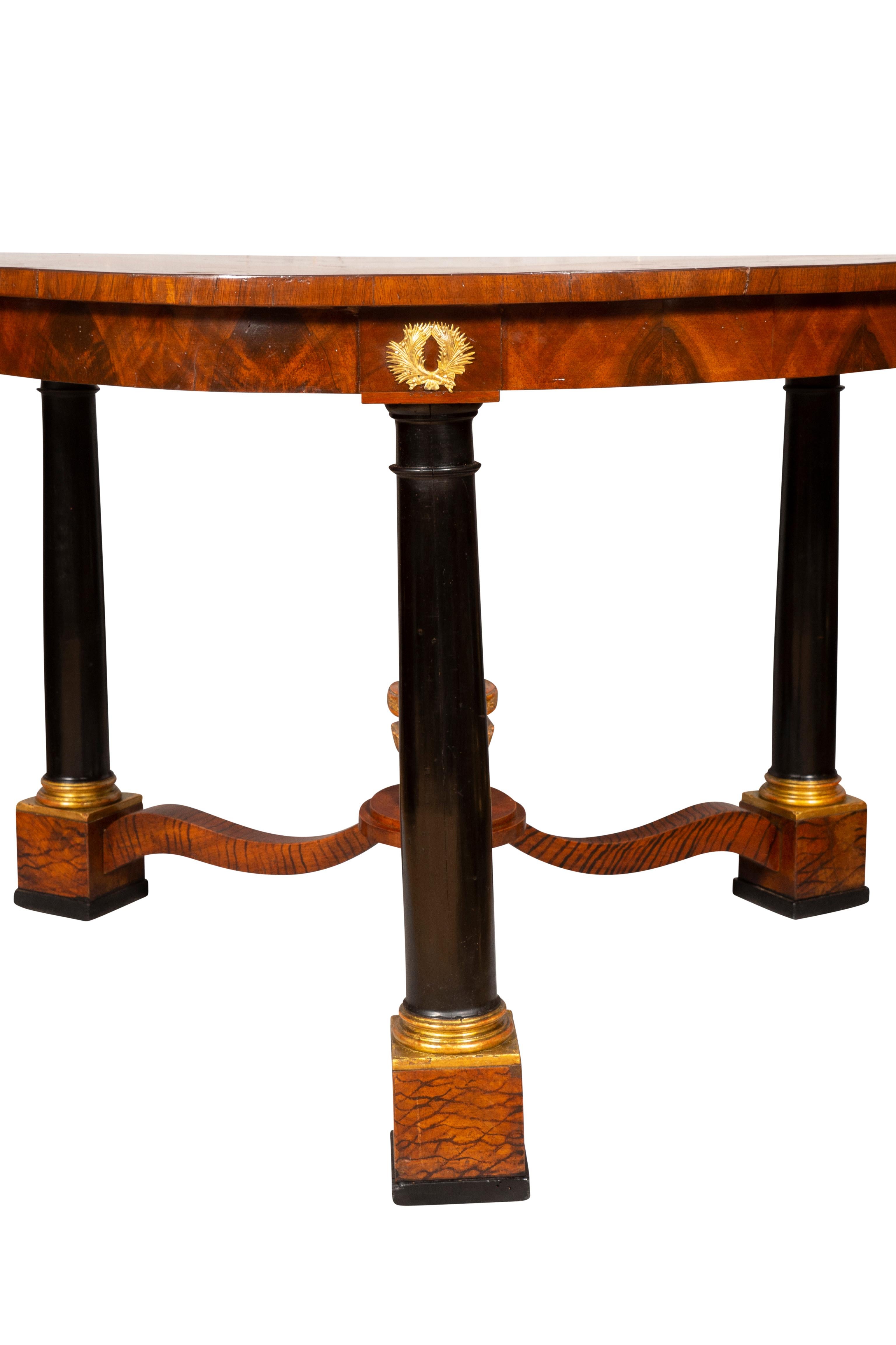 Italian Neoclassic Walnut and Ebonized Center Table 3