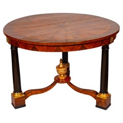 Antique Italian Neoclassic Walnut and Ebonized Center Table