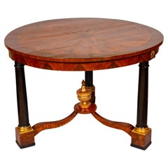 Italian Neoclassic Walnut and Ebonized Center Table