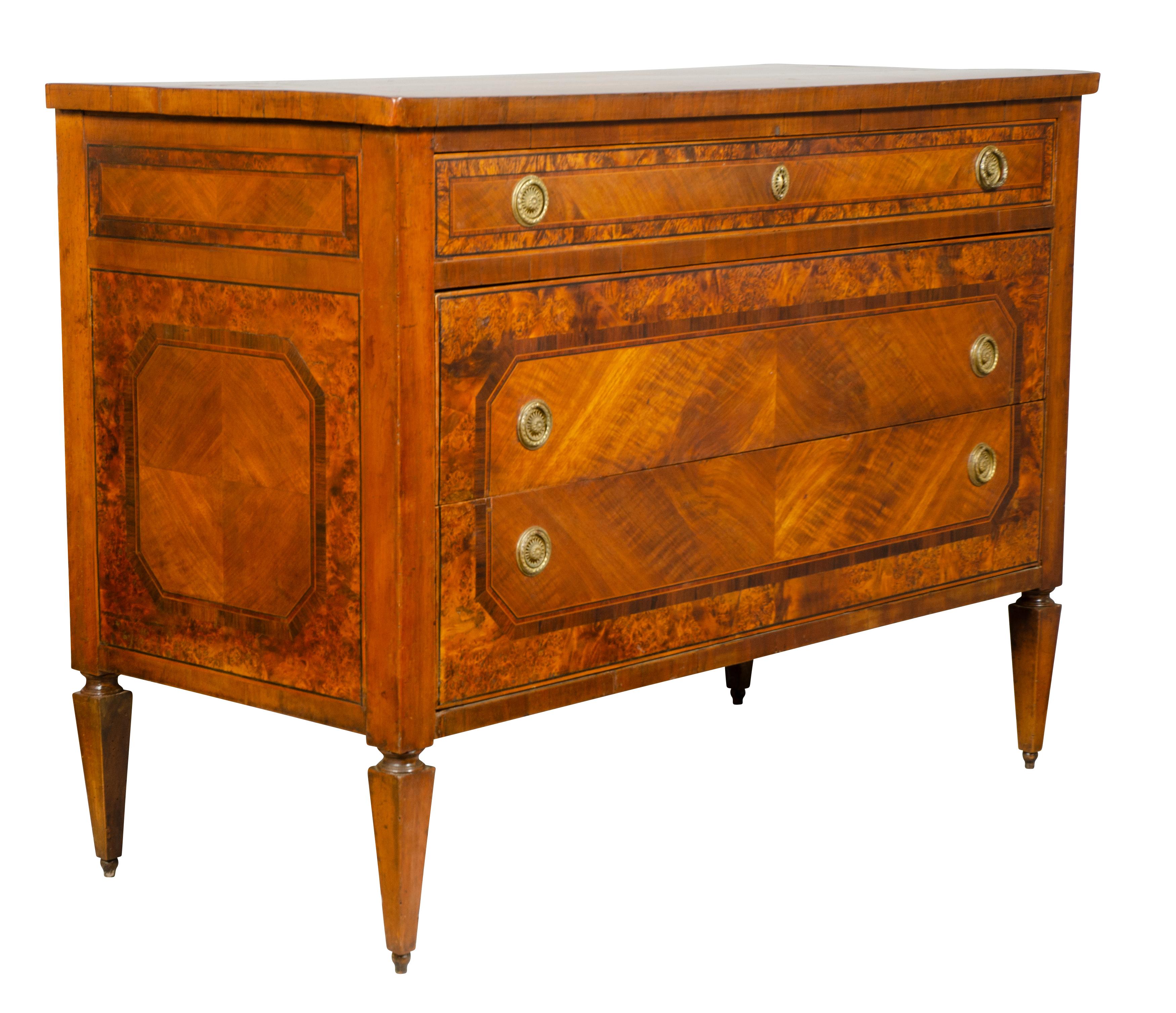 Neoclassical Italian Neoclassic Walnut Commode