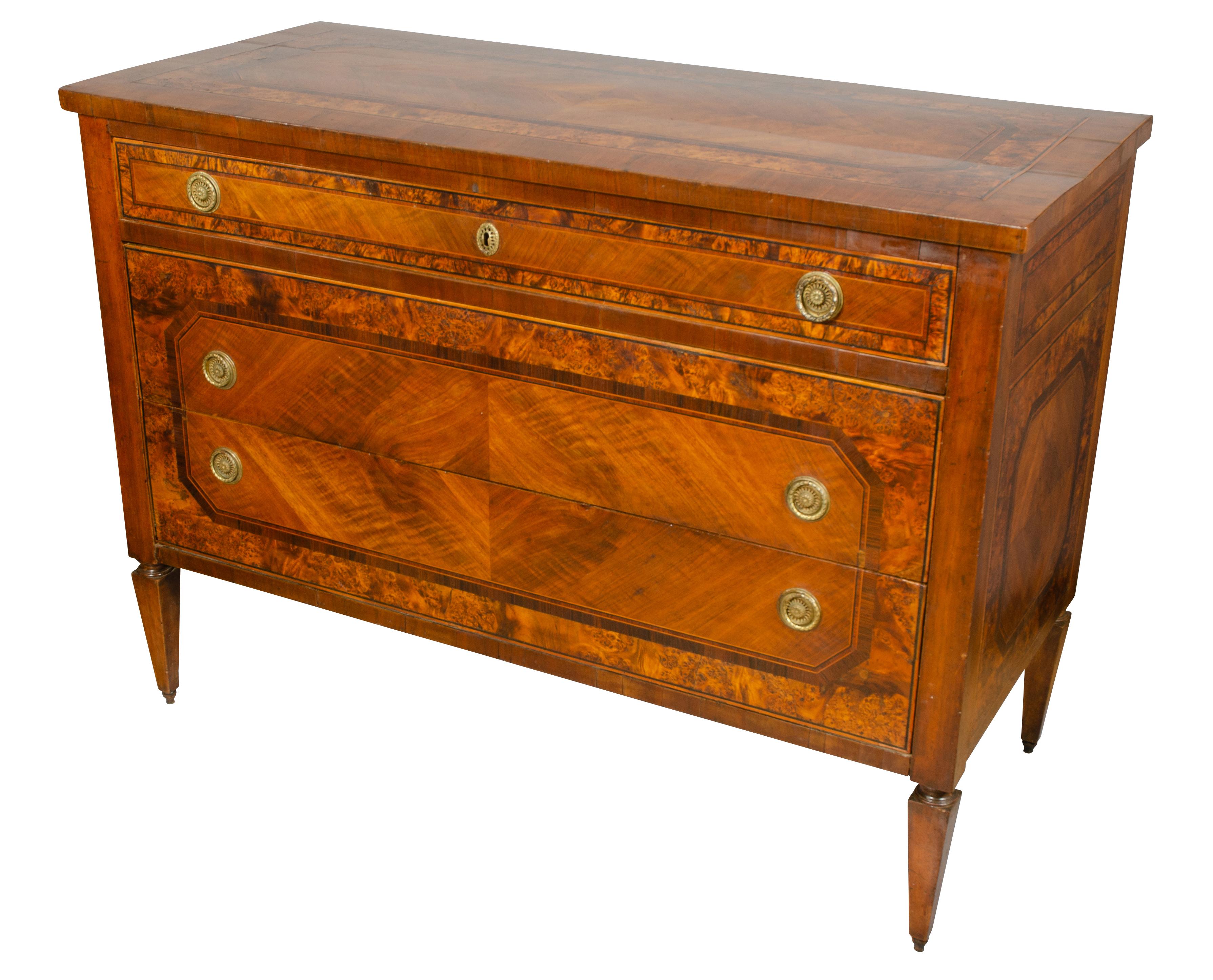 Late 18th Century Italian Neoclassic Walnut Commode