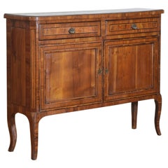 Italian Neoclassic Walnut and Mixed Veneers Shallow Credenza, circa 1835