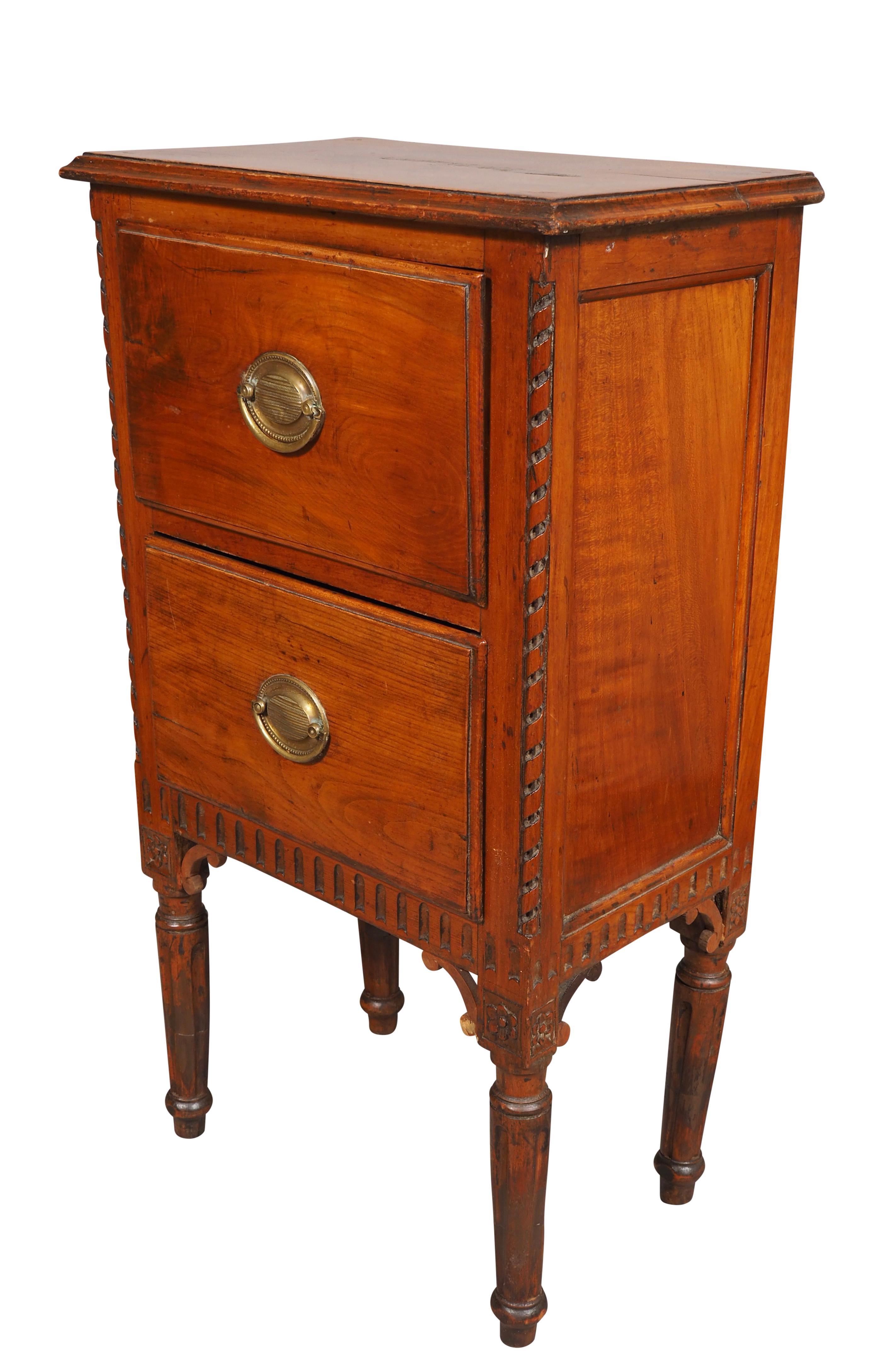 Brass Italian Neoclassic Walnut Table For Sale