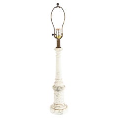 Italian Neoclassic White Marble Table Lamp