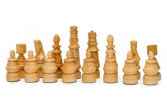 Italian Neoclassic Wooden Chess Set