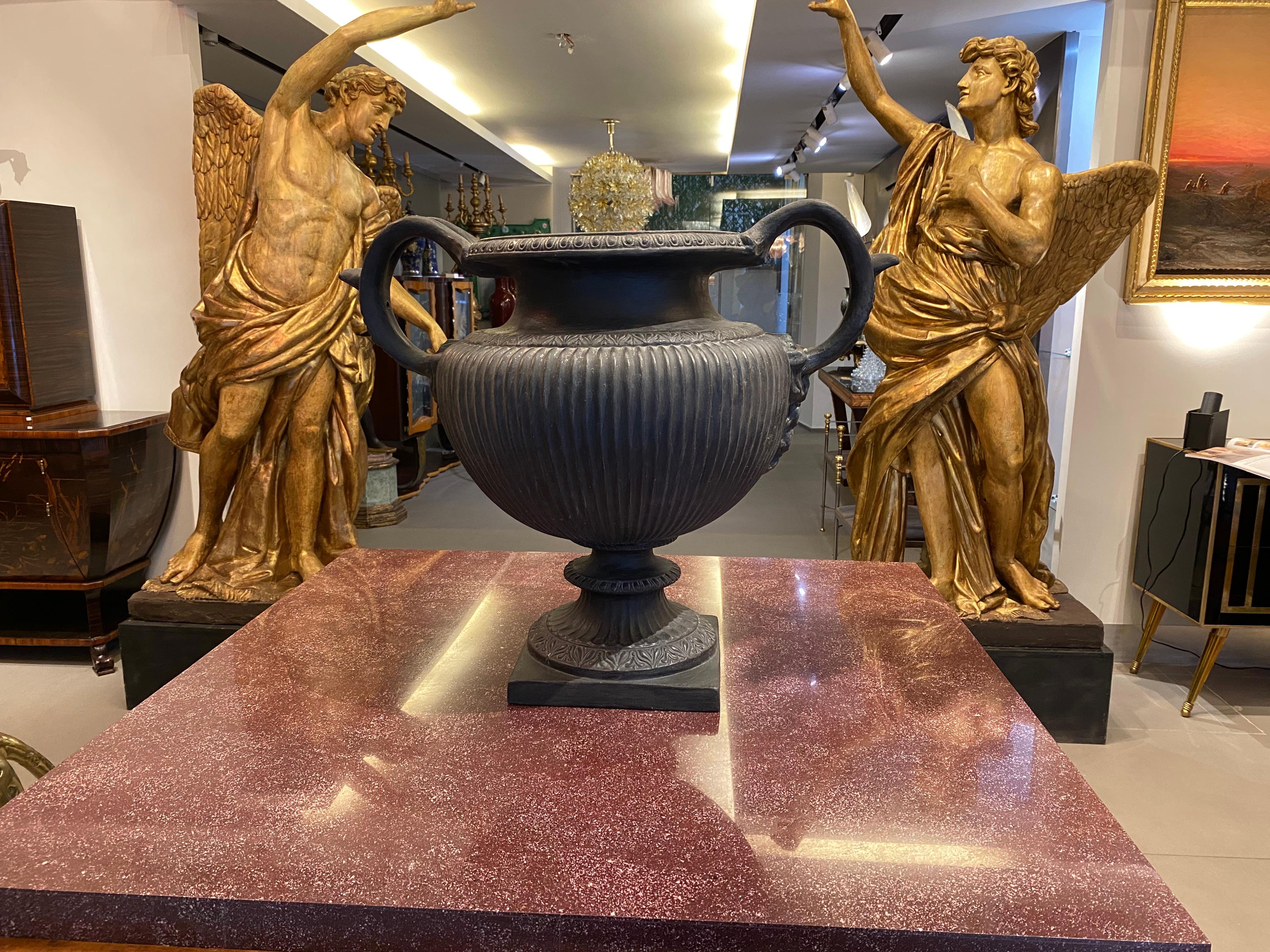 Italian Neoclassical 19th Century Black-Ground Terracotta Vase For Sale 6