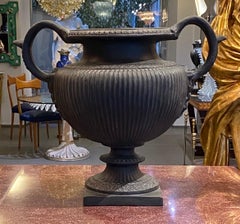 Italian Neoclassical 19th Century Black-Ground Terracotta Vase