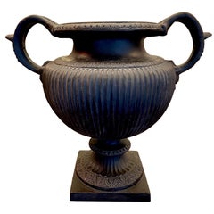Vase néoclassique italien du XIXe siècle en terre cuite à fond noir