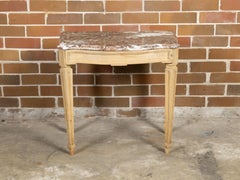 Italian Neoclassical 19th Century Bleached Oak Console Table with Red Marble Top
