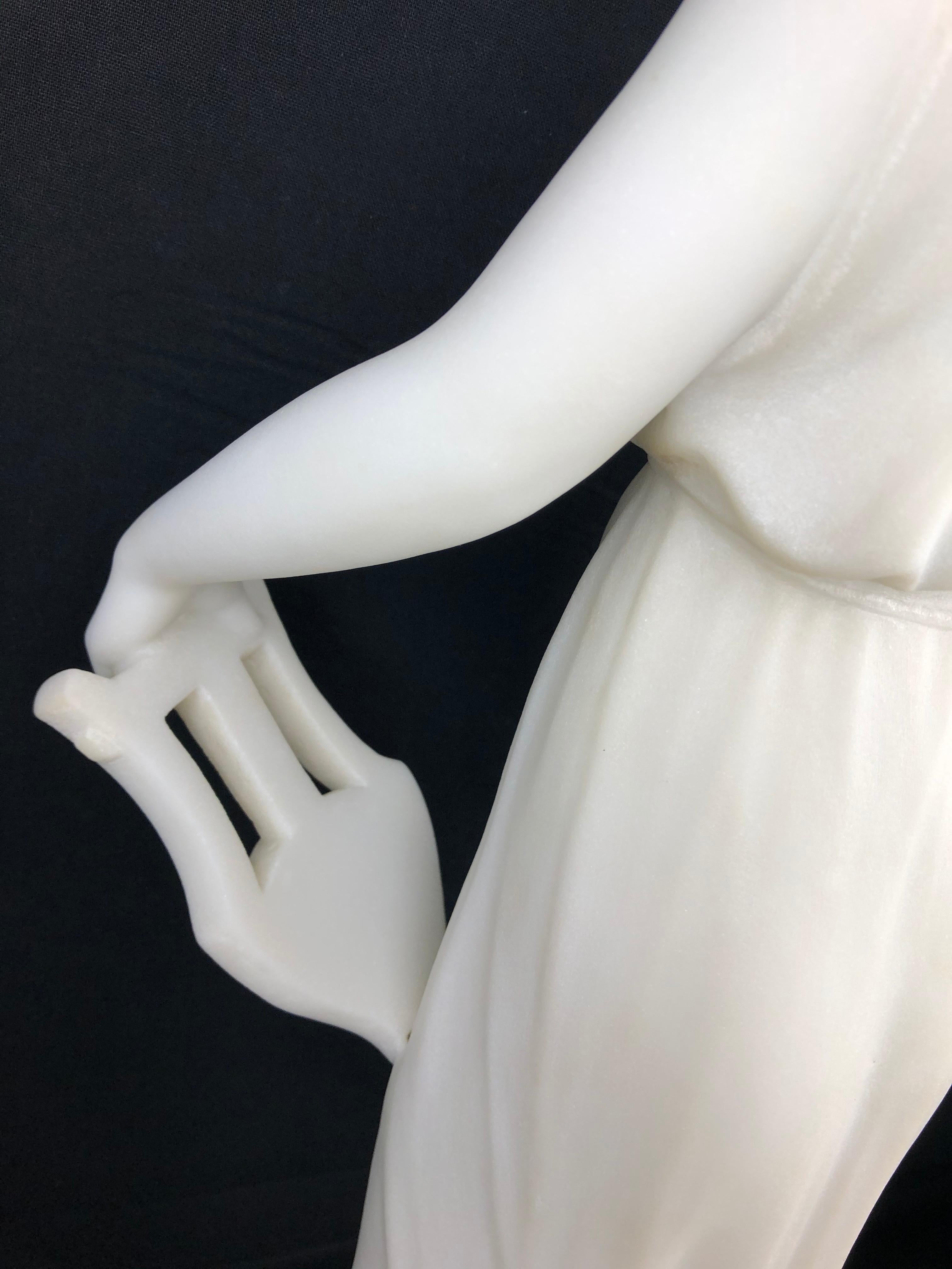 Scultura neoclassica italiana del XIX secolo in marmo bianco di Carrara Guglielmo Pugi in vendita 3