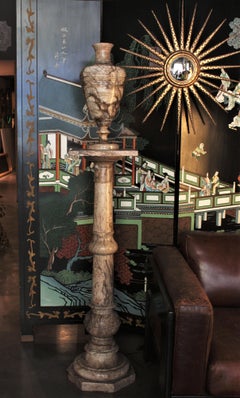 Italian Neoclassical Dark Alabaster Urn Lamp