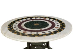 Italian Neoclassical Antique Pietra Dura Center Table with Bronze Base