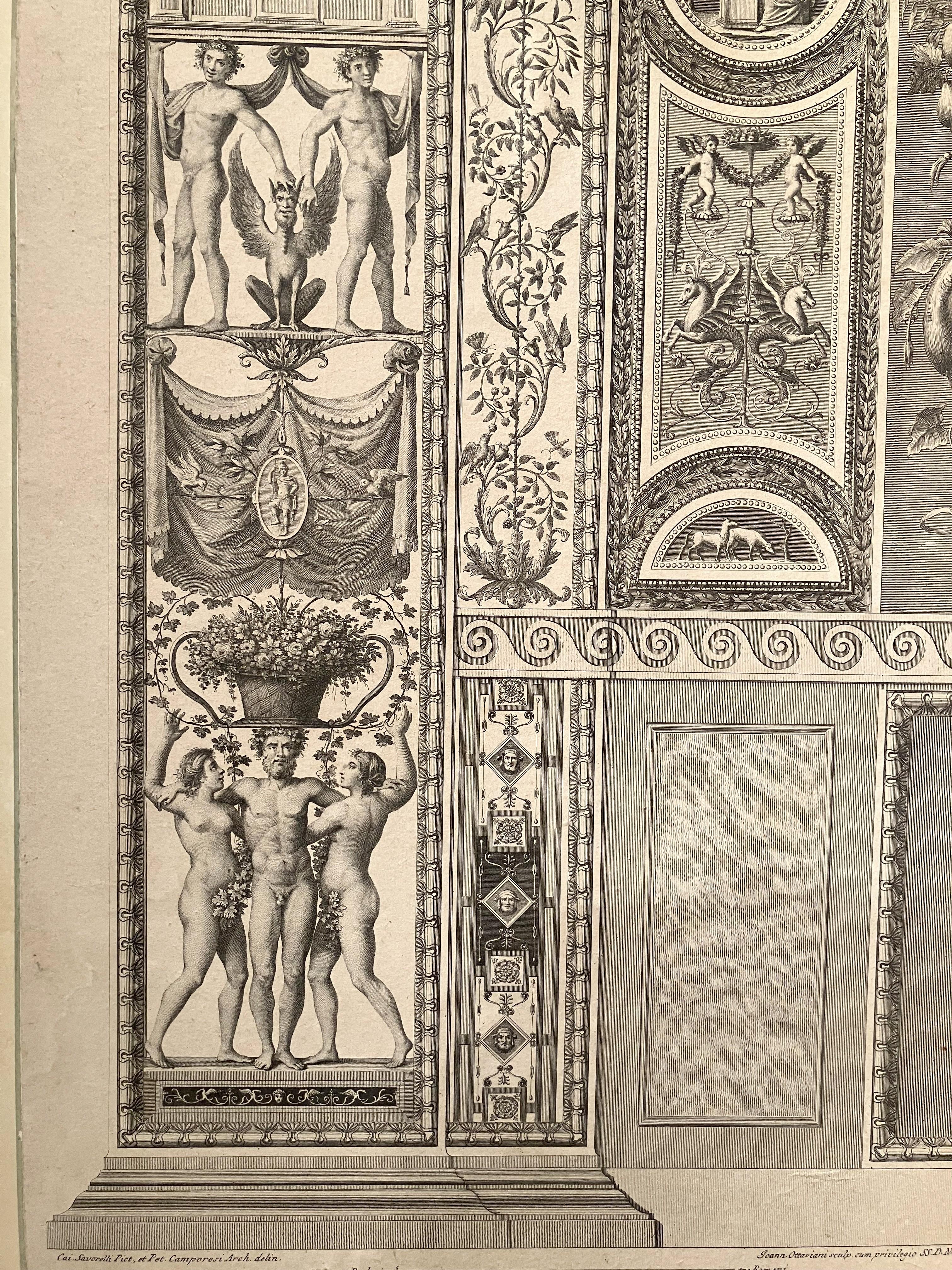 Des gravures architecturales néoclassiques italiennes gravées à l'eau-forte six panneaux pliant   en vente 9