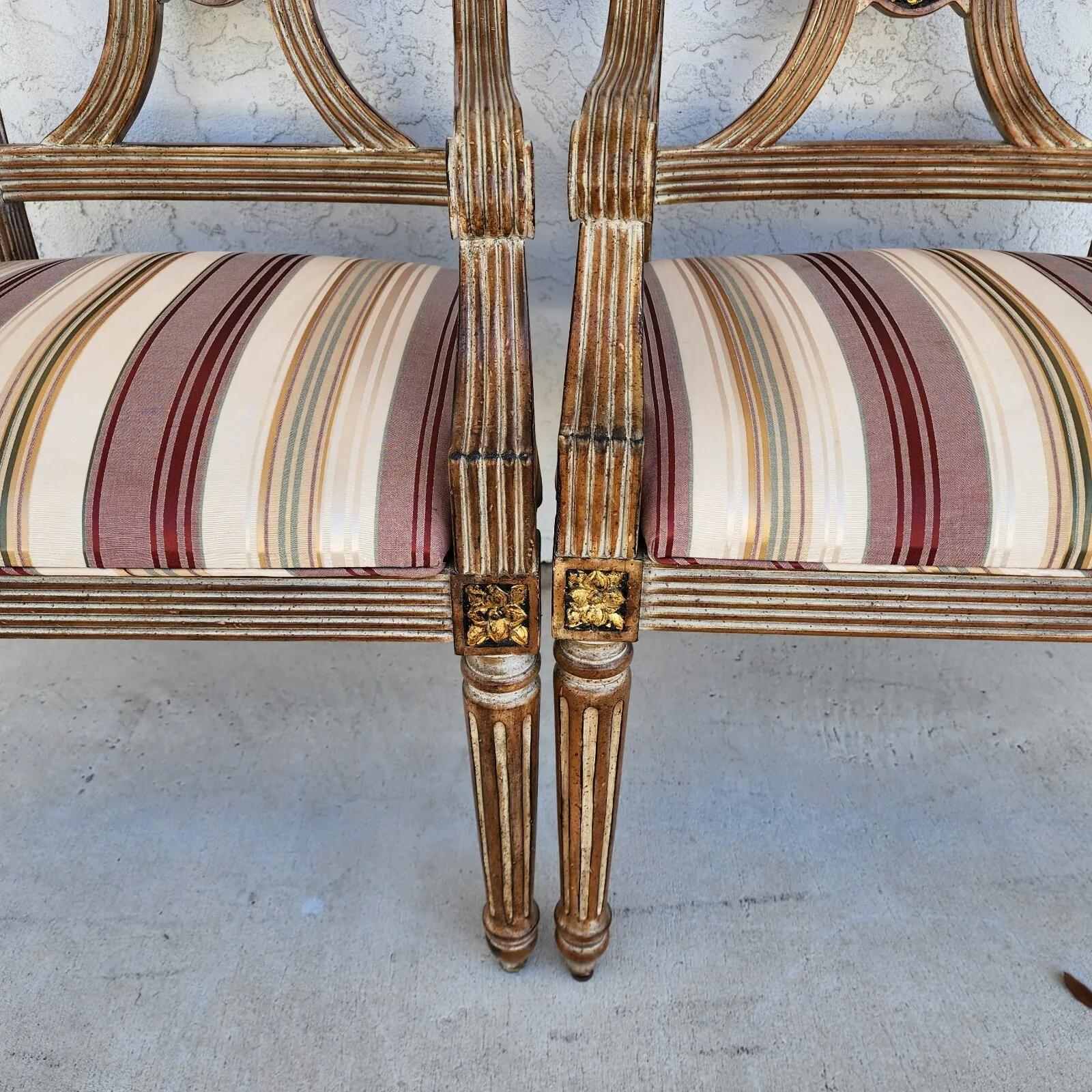 20th Century Italian Neoclassical Armchairs by Thomasville Pair For Sale