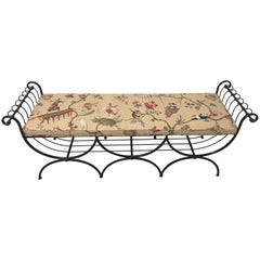 Italian Neoclassical Bench with Custom Scalamandre Cushion