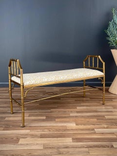 Italian Neoclassical Brass Faux Bamboo Bench