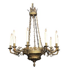 Lampadario neoclassico italiano in bronzo, XIX sec.