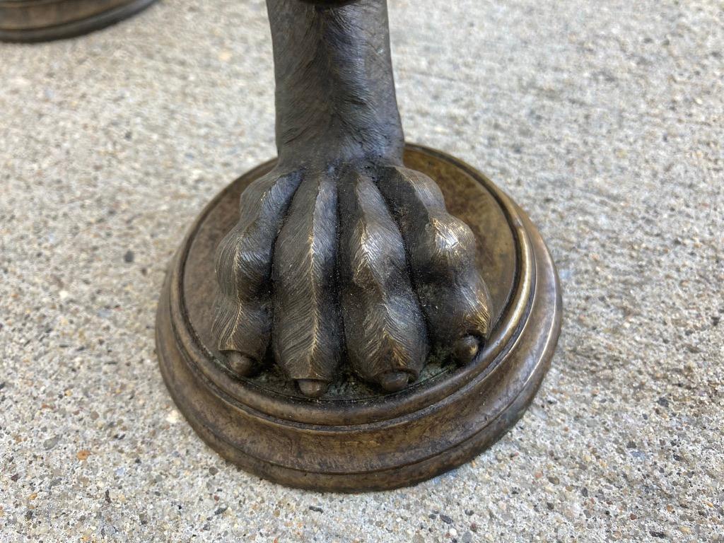 Italian Neoclassical Bronze Floor Lamp with Paw Feet For Sale 4