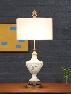 Italian Neoclassical Capodimonte Style Figural Porcelain Urn Lamp
