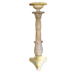Italian Neoclassical Carrara Marble Table Lamp