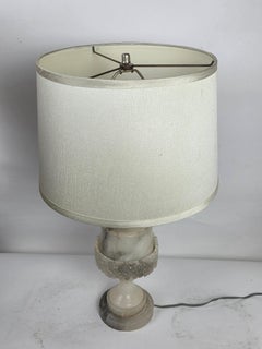 Italian Neoclassical Carved Alabaster & Marble Table Lamp, c. 1930s