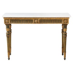 Italian Neoclassical Carved, Painted and Gilded Wood Console, Italy, circa 1790