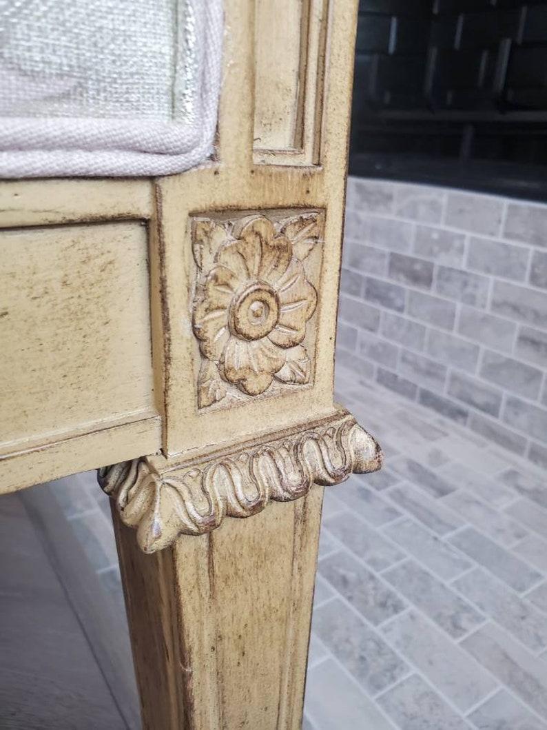 Upholstery Italian Neoclassical Carved Upholstered Settee