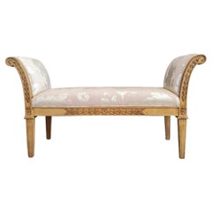 Italian Neoclassical Carved Upholstered Settee