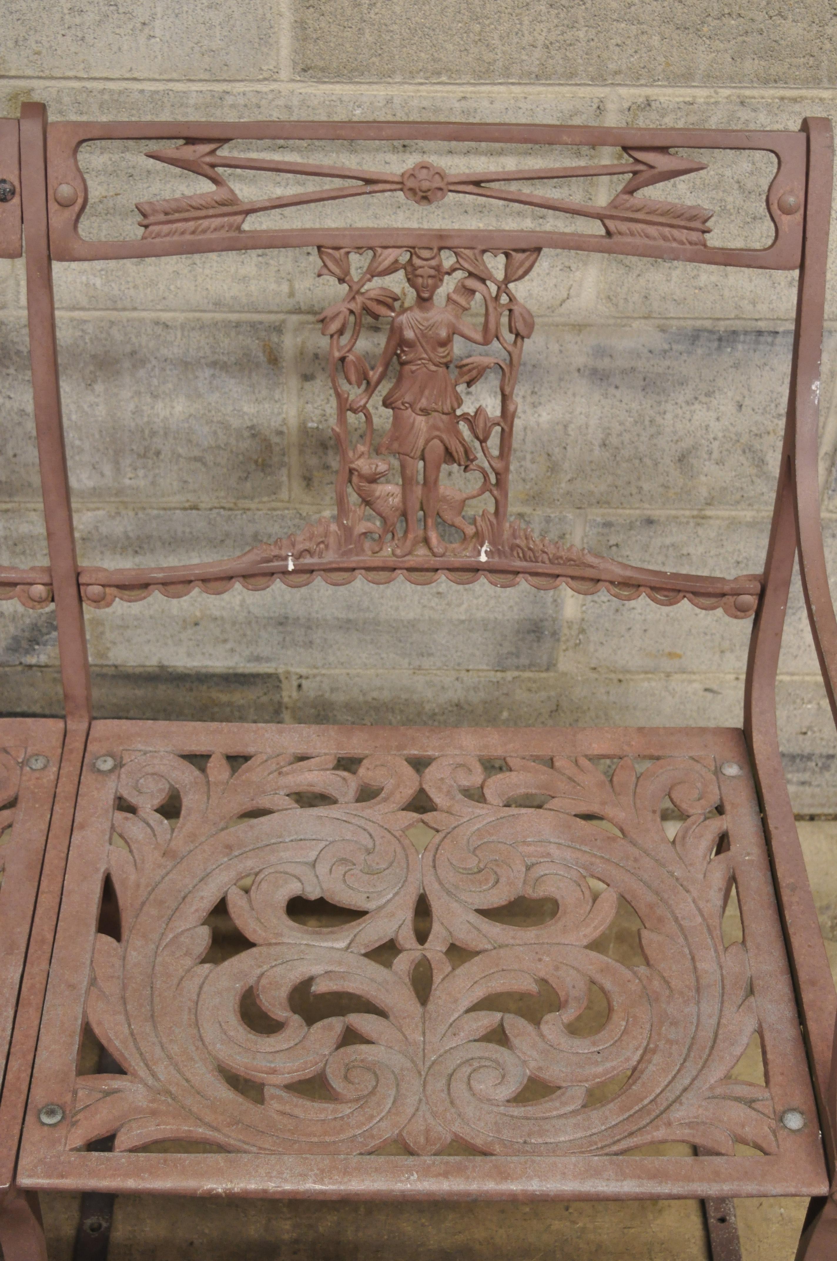 Italian Neoclassical Cast Aluminum Figural Bench Settee attributed to Molla 2