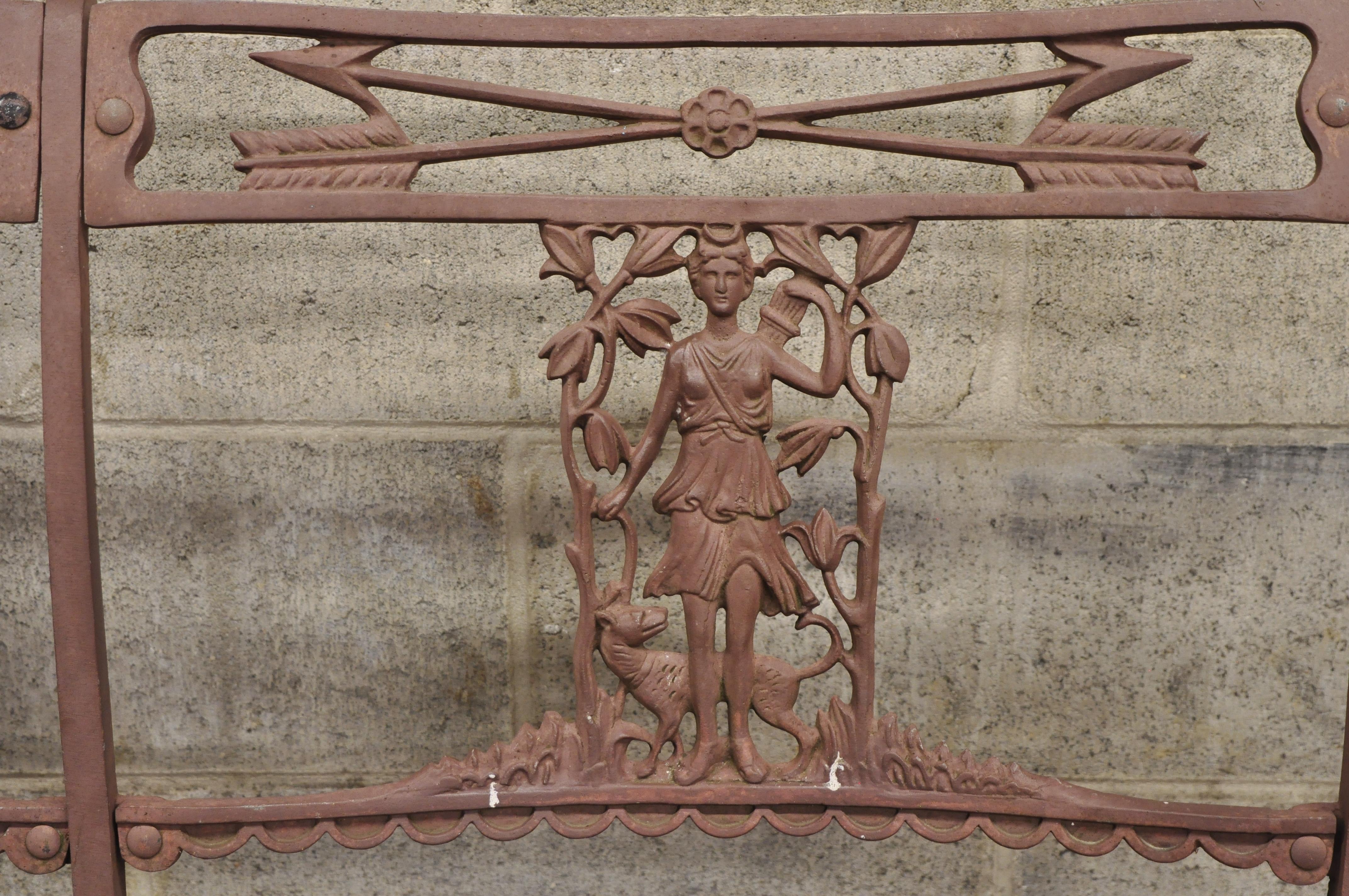 Italian Neoclassical Cast Aluminum Figural Bench Settee attributed to Molla 3