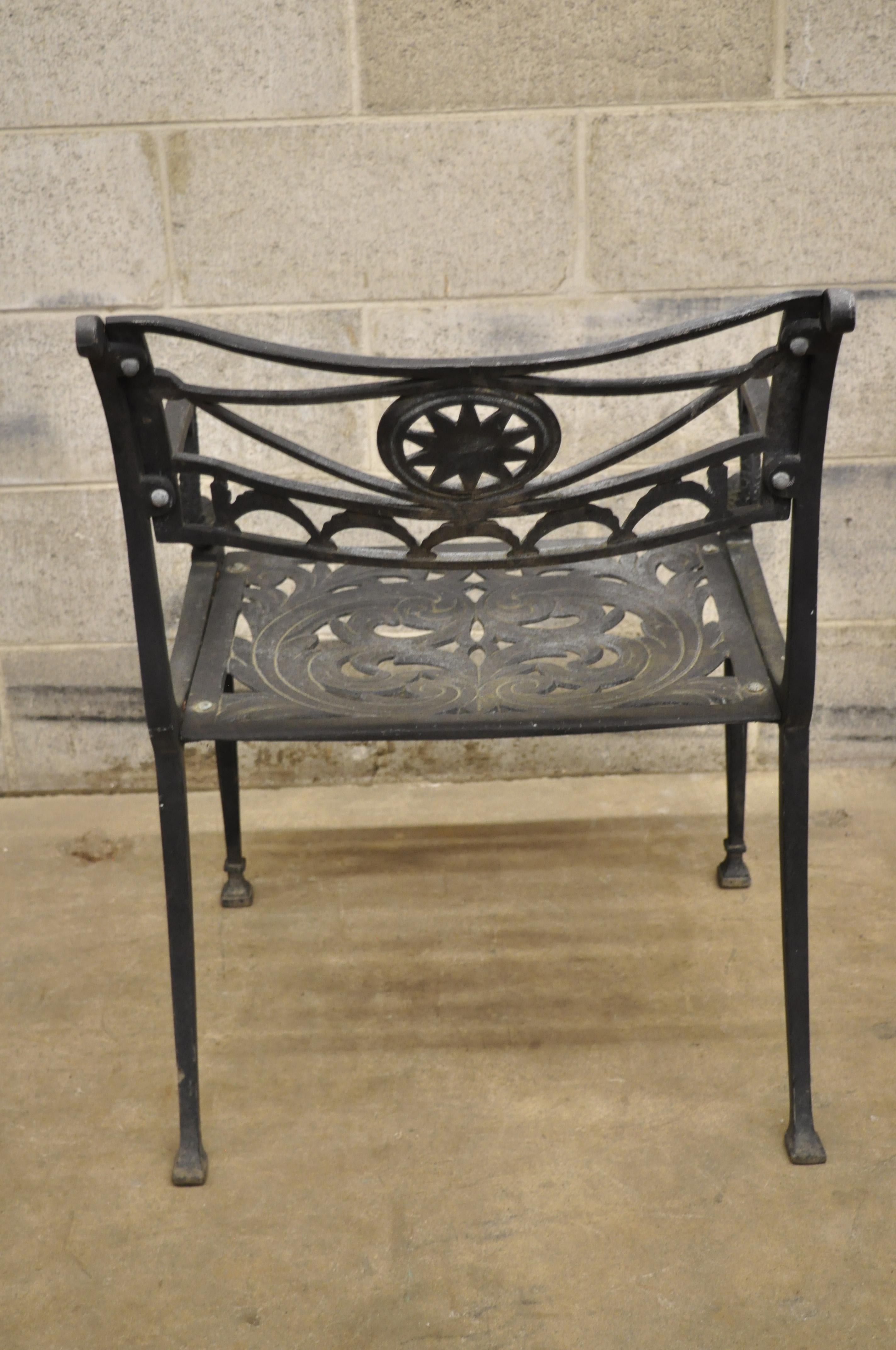 Italian Neoclassical Cast Aluminum Swan Garden Armchair Attributed to Molla 5