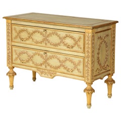 Italian Neoclassical Celadon Green and Parcel Gilt Commode