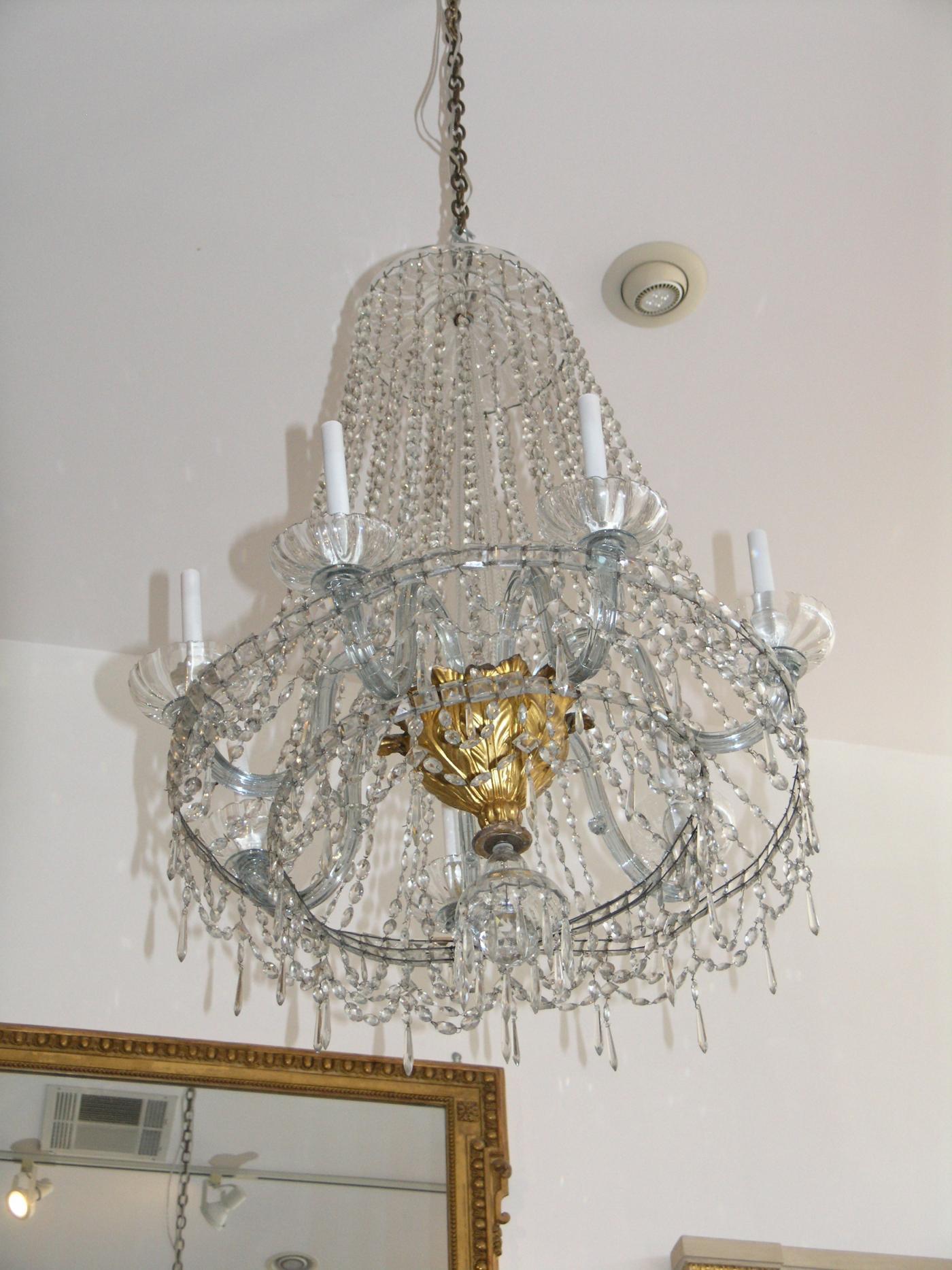 Italian Neoclassical Chandelier, 19th Century For Sale 2